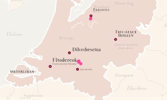 Map of Den Haag area in Zuid-Holland, Netherlands